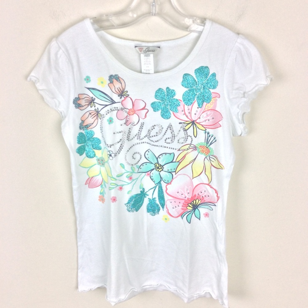 Guess Graphic Studded and Sparkle Tee Size 8-10